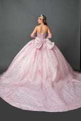 Dancing Queen 5173 Strapless Corset Sparkle Tulle Quinceañera Ball Gown