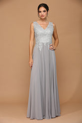 Eva USA 5233 Mother of the Bride Gown in Silver