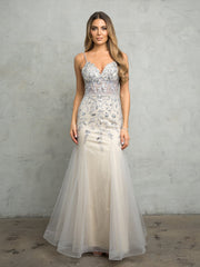 Eva USA 5257 Fit and Flare Lace Tulle Prom Gown