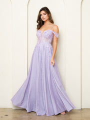Eva USA 5276 A-line Glitter Prom or Evening Gown