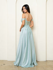 Eva USA 5276 A-line Glitter Prom or Evening Gown