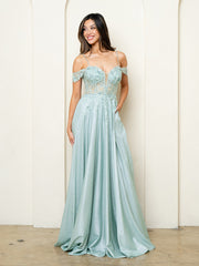 Eva USA 5276 A-line Glitter Prom or Evening Gown