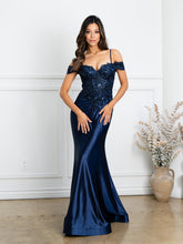 Eva USA 5291 Satin Fit and Flare Evening Gown