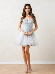 Eva USA 5292 Mini Tulle Homecoming Prom Dress With Full Skirt