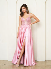 Eva USA 5294 Satin Prom or Evening Gown