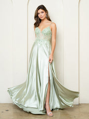 Eva USA 5294 Satin Prom or Evening Gown