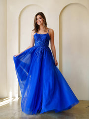Eva USA 5295 Tulle A-Line Prom Gown With Corset Bodice