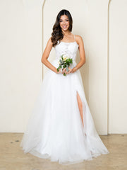 Eva USA 5295 Tulle A-Line Prom Gown With Corset Bodice