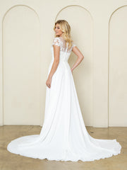 Eva USA 5301 Minimalist Chiffon and Lace Bridal Gown