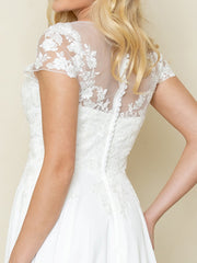 Eva USA 5301 Minimalist Chiffon and Lace Bridal Gown