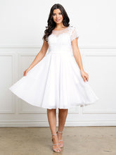 Eva USA 5319 Knee Length Informal Wedding Dress In Chiffon & Lace