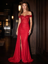 Eva USA 5324 Sequined Prom Gown With Train & Corset