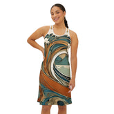 Ralee Fashion Ocean Wave Women's Racerback Dress - Summer Beachwear, Vacation Dress, Casual Outfit, Festival Style, Gift for Her