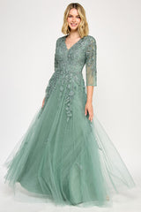 Lenovia 8370 Lace Embroidered Mother's Formal Gown