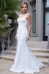 Lenovia 8460 Embroidered Lace Fitted Prom Or Evening Gown