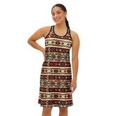 Ralee Fashion Aztec Boho Chic Women's Racerback Dress, Summer Fashion, Vacation Outfit, Casual Wear, Festival Dress, Bohemian Style