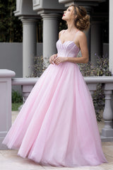 Lenovia 8503 Long Princess Prom Gown With Shimmer Skirt and Corset Bodice