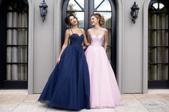 Lenovia 8503 Long Princess Prom Gown With Shimmer Skirt and Corset Bodice