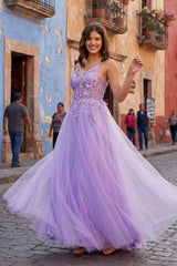 Cinderella Couture 8038J A-line Layered Prom Gown With 3D Floral Design