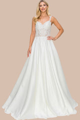 Cinderella Couture 8041J Satin and Lace Minimalist Wedding Gown