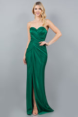 Cinderella Couture 8095J Luxe Metallic Strapless Bridesmaid Dress
