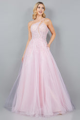 Cinderella Couture 8118J Tulle Prom Gown Beading and Sequins