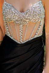 Cinderella Couture 8171-J Satin and Crystal Formal Prom Gown