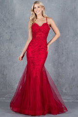 Cinderella Couture 8175-J Lace and Tulle Mermaid Prom Gown