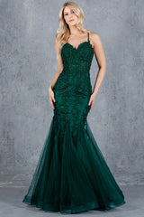 Cinderella Couture 8175-J Lace and Tulle Mermaid Prom Gown