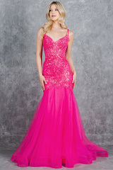 Cinderella Couture 8276J Lace Prom Gown