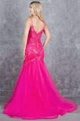 Cinderella Couture 8276J Lace Prom Gown