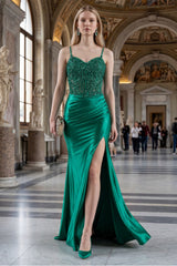 Cinderella Couture #8334J Satin Fitted Formal Prom Gown