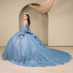 Cinderella Couture 8565JQ Strapless Quinceanera Gown In Shimmering Tulle