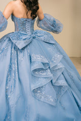Cinderella Couture 8565JQ Strapless Quinceanera Gown In Shimmering Tulle