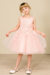 Cinderella Couture Kids 9040 Girls Tulle Party Dress With 3D Flower Design