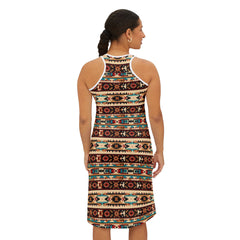 Ralee Fashion Aztec Boho Chic Women's Racerback Dress, Summer Fashion, Vacation Outfit, Casual Wear, Festival Dress, Bohemian Style