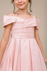 Cinderella Couture 9188 Tea Length Flower Girl Dress In Dupioni Silk