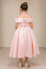 Cinderella Couture 9188 Tea Length Flower Girl Dress In Dupioni Silk