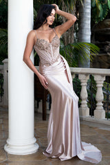 Lenovia 8482 Stretch Sateen Crystal Beaded Prom Or Evening Gown