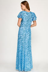 Perrty by Lenovia 3124 Mother of the Bride or Bridesmaid Foil Gown