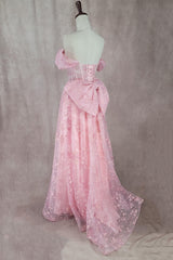 Chicas C391 Floral Embroidered Prom Gown With Corset & Brush Train