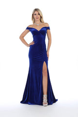 Chicas C-6532 Off The Shoulder Velvet Bridesmaids Gown