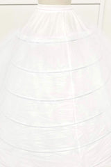 Chicas CHP625WH Six Hoop Tulle Overlay Crinoline Petticoat For Quinceanera Gown