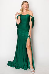 Chicas DM-8010 Bridesmaid or Evening Gown Off-The-Shoulder With Train