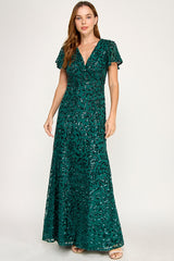 Perrty by Lenovia 3124 Mother of the Bride or Bridesmaid Foil Gown