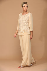 Eva USA 3289 Women's Lace and Chiffon Pant Suit