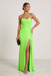 Chicas C327 Strapless Bridesmaid Or Evening Gown With Brush Train