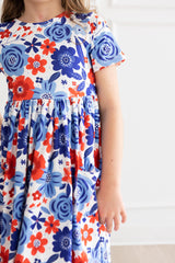 SALE Happy 4th Floral Floral S/S Pocket Twirl Dress