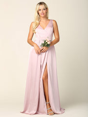 Eva USA 3423 Satin Bridesmaid Dress With Pockets