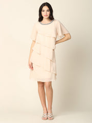 Eva USA 3361 Short Ruffled Chiffon Mother's Formal Dress